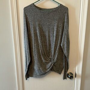 A New Day Gray Long Sleeve Knotted Top size XXL